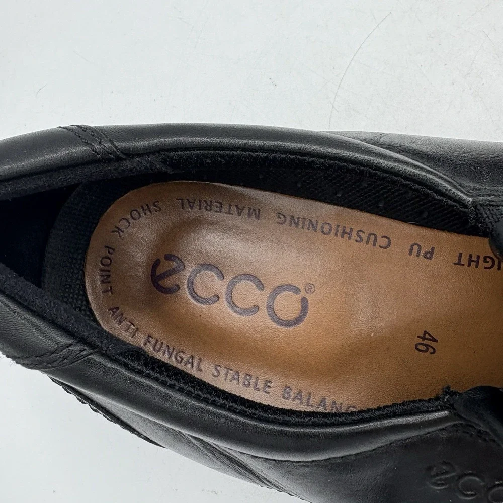 Ecco Shoes Mens Size 12 Black Slip On Helsinki 2 Dress Comfort Leather Business‎